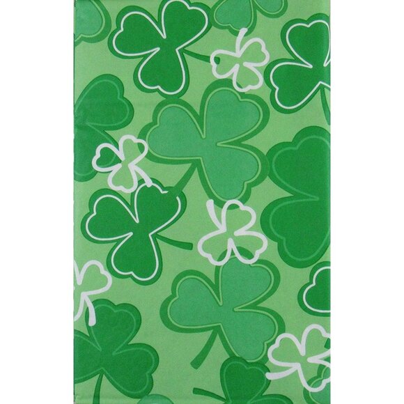 Mainstream St. Patrick's Vinyl Shamrock Tablecloth - 52" x 90" - Oblong - Picture 2 of 2